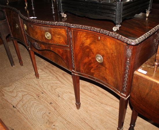 Edwardian George III style mahogany serpentine fronted sideboard